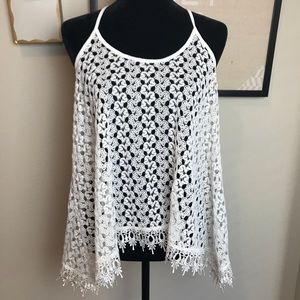 White Crochet Tank